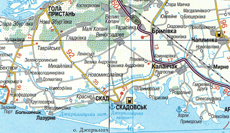 Карта курортов Херсонская область