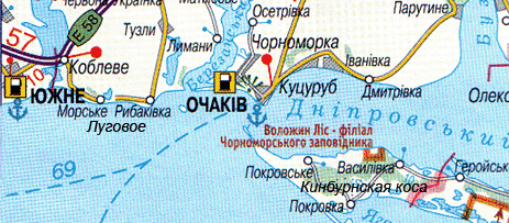 Карта курортов Николаевская область